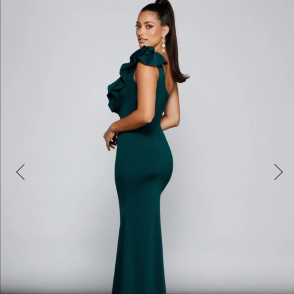 DIANA FORMAL ONE SHOULDER RUFFLE DRESS- Windsor